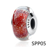 SPP2 Silver Bear and Balloon Bead Charm Necklace Pendant
