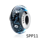 SPP2 Silver Bear and Balloon Bead Charm Necklace Pendant