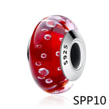 SPP2 Silver Bear and Balloon Bead Charm Necklace Pendant