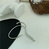 Geometric Lines Earhook Silver Retro Exaggerated Punk Ear Clips