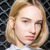 Geometric Lines Earhook Silver Retro Exaggerated Punk Ear Clips