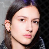 Geometric Lines Earhook Silver Retro Exaggerated Punk Ear Clips