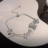 Irregular Straw Bow Collar Chain Necklace Women Jewelry
