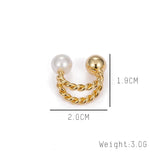 Double Clips Earrings Twist Style 18 Women Zirconia Pearls Ear Cuff