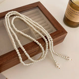 French Retro Long Pearl Necklace For Women Wedding Party