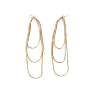 Copper Wire Multilayer Snake Bone Chain Earrings European Style Tassel Earrings