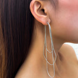 Copper Wire Multilayer Snake Bone Chain Earrings European Style Tassel Earrings