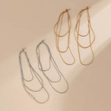 Copper Wire Multilayer Snake Bone Chain Earrings European Style Tassel Earrings