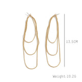 Copper Wire Multilayer Snake Bone Chain Earrings European Style Tassel Earrings
