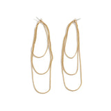 Copper Wire Multilayer Snake Bone Chain Earrings European Style Tassel Earrings