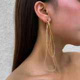 Copper Wire Multilayer Snake Bone Chain Earrings European Style Tassel Earrings
