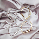 Distortion Metal Silver Hoop Earring for Women Party