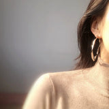 Distortion Metal Silver Hoop Earring for Women Party