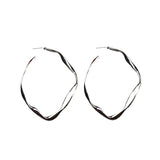 Distortion Metal Silver Hoop Earring for Women Party