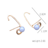 Modern Metal Linear Earrings with Pearls
