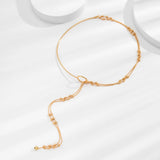 Metal Torques Choker Necklaces With Tassel Pendant