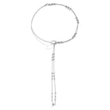 Metal Torques Choker Necklaces With Tassel Pendant