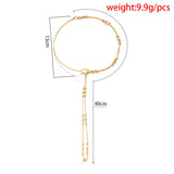 Metal Torques Choker Necklaces With Tassel Pendant