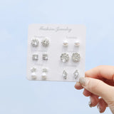 SSE1 Silver Geometric Dangle Earrings Modern Jewelry