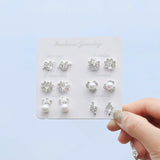 SSE1 Silver Geometric Dangle Earrings Modern Jewelry