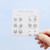 SSE1 Silver Geometric Dangle Earrings Modern Jewelry