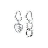 925 Sterling Silver Round Discs Hoop Earrings Long Tass Jewelry