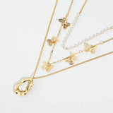 SSN3 Bohemian Layered Necklace Vintage Pendant Geometric Collier