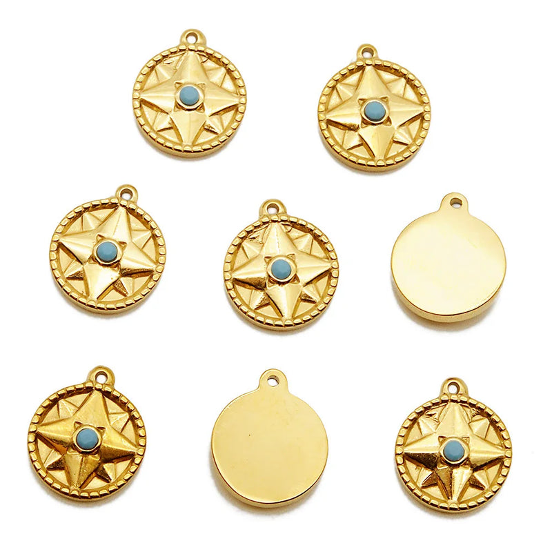 Sun Stars Moon Stainless Steel Pendant Jewelry