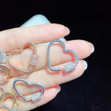 ST019 Heart Shape Clasp Cubic Zirconia Pave Multicolor Electroplated Jewelry