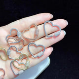 ST019 Heart Shape Clasp Cubic Zirconia Pave Multicolor Electroplated Jewelry