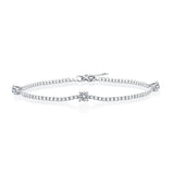 STB6 Silver Bracelets Sparkling Gypsophila Double Layer Party Jewelry