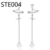925 Sterling Silver Heart Cross Stud Earrings for Women