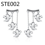 925 Sterling Silver Heart Cross Stud Earrings for Women