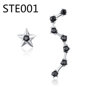 Zircon Grometric Stripe Stud Earrings Women Girls Daily Jewelry