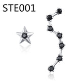 Zircon Grometric Stripe Stud Earrings Women Girls Daily Jewelry