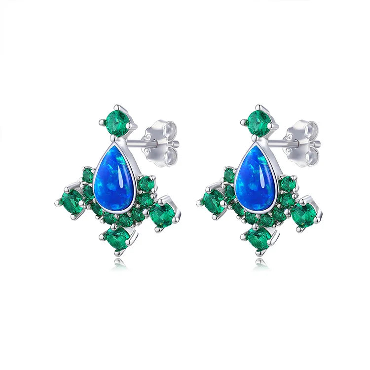 Silver Crystal Circle Earring Jewelry Gift