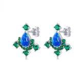 Silver Crystal Circle Earring Jewelry Gift