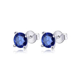 Silver CZ Stud Earrings for Women Wedding Jewelry