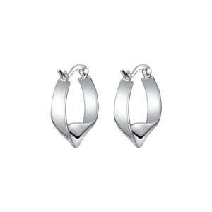 STE12 Silver Heart Round Lock Hanging Earrings for Women