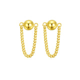 STE12 Silver Heart Round Lock Hanging Earrings for Women