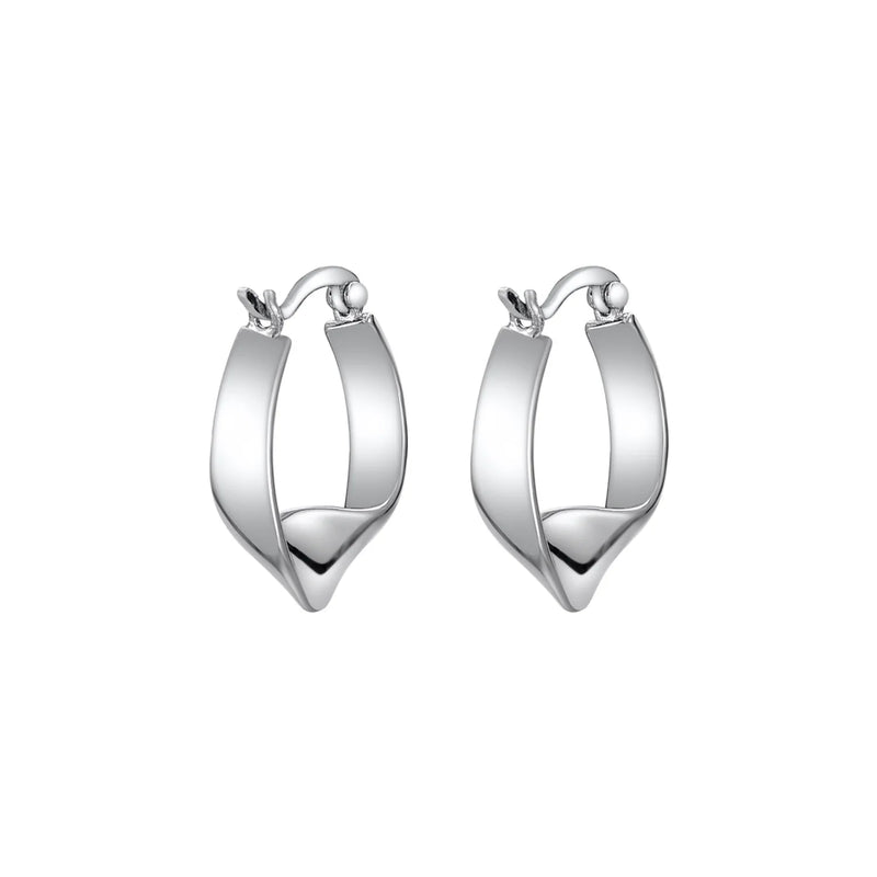 STE12 Silver Heart Round Lock Hanging Earrings for Women