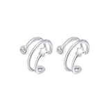 STE12 Silver Heart Round Lock Hanging Earrings for Women