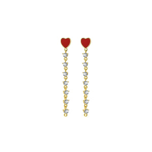 STE13 Heart Pendant Drop Earrings for Women