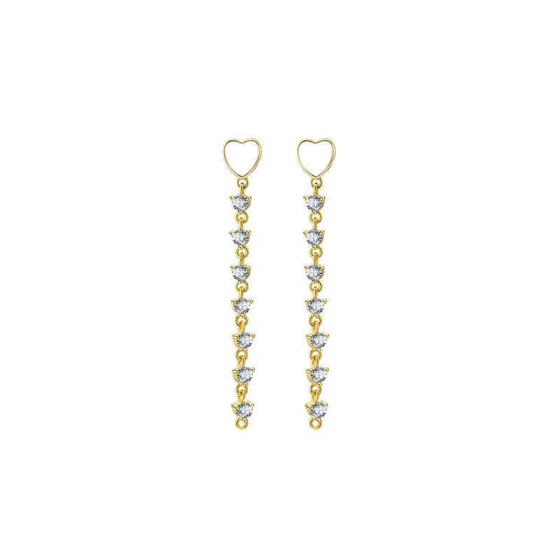 STE13 Heart Pendant Drop Earrings for Women