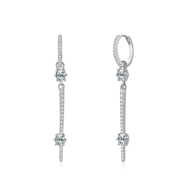 Crystal Hoop Earrings Alloy Tassel Pin Party Jewelry