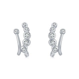 Crystal Hoop Earrings Alloy Tassel Pin Party Jewelry