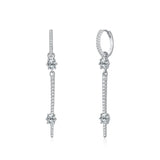 Crystal Hoop Earrings Alloy Tassel Pin Party Jewelry