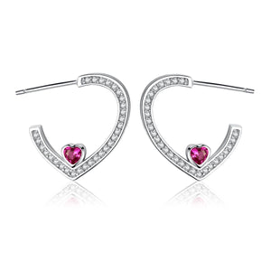 Geometric Sterling Silver Long Stud Earrings for Women