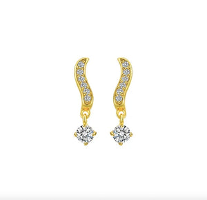 Earrings For Women Pearl Cherry Cat Rhinestone Pendant Girl Party Jewelry Gift