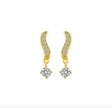 Earrings For Women Pearl Cherry Cat Rhinestone Pendant Girl Party Jewelry Gift